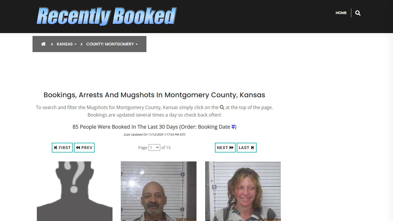 Bookings, Arrests and Mugshots in Montgomery County, Kansas