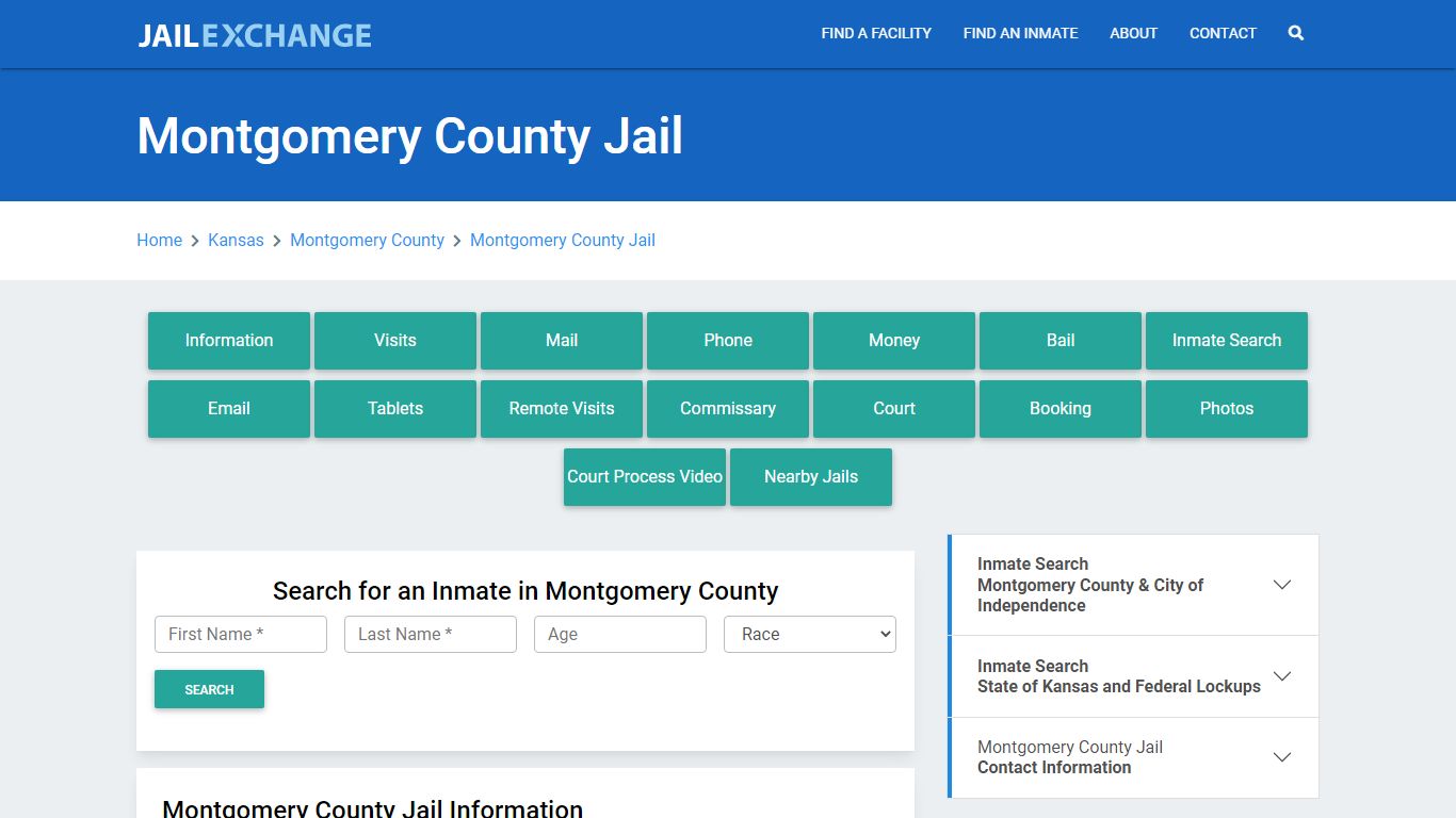 Montgomery County Jail Roster Lookup, KS, Inmate Search